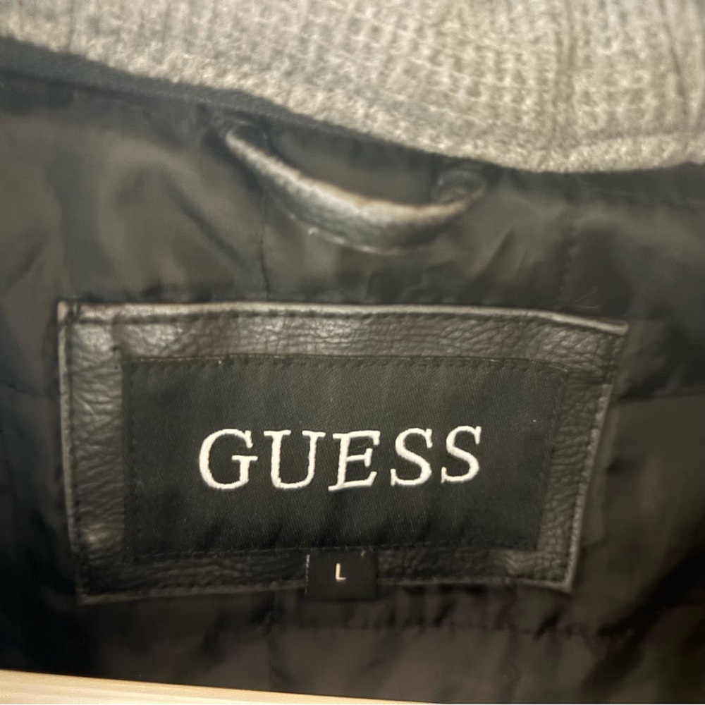 Men’s Guess Dylan Hooded Motorcycle Jacket-Large - Picture 11 of 11